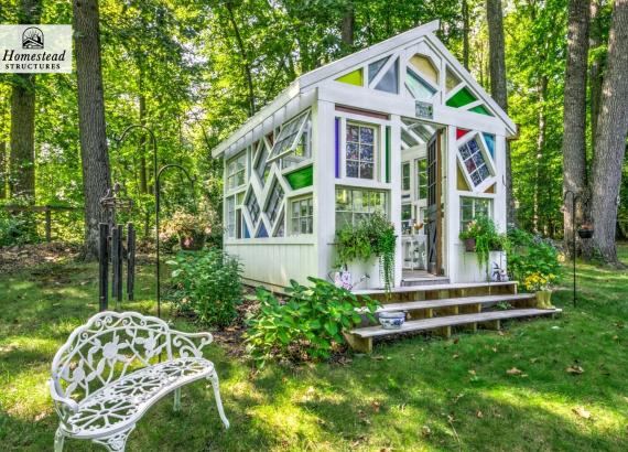 10' x 12' A-Frame Stained Glass She Shed in Malvern PA