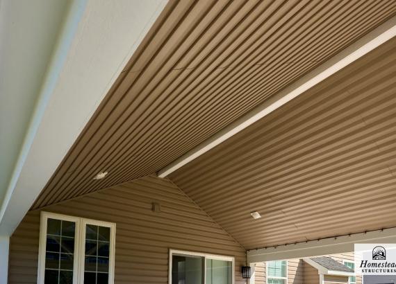 Ceiling of 18' x 18' Attached Patio Pavilion in Norristown PA