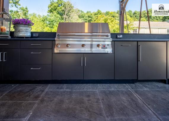 Danver Outdoor Kitchen in a 20' x 25' Timber Frame Pavilion with Fireplace & Outdoor Kitchen in Pennsburg PA