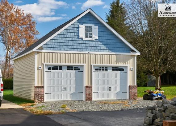 Exterior Photo of 24' x 30' Classic 2 Car, 2-Story Garage in Swarthmore PA