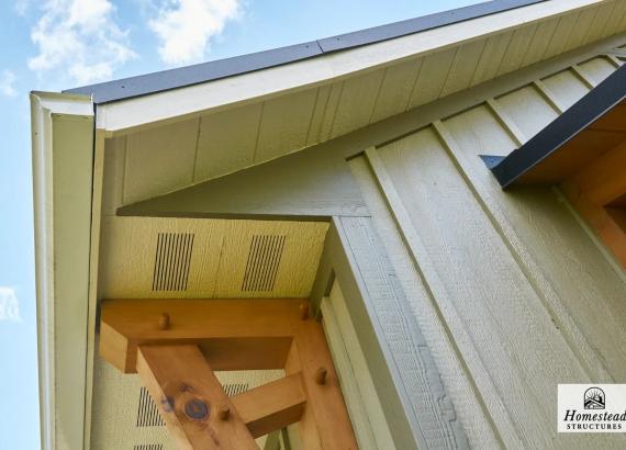 Close Up of Vents & Overhang on a 25' x 24' Classic A-Frame Truss Garage in Chadds Ford PA