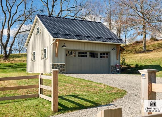 Exterior photo of 25' x 24' Classic A-Frame Truss Garage in Chadds Ford PA