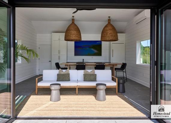 Interior View of a 26' x 20' Liberty A-Frame Pool House in Far Hills NJ