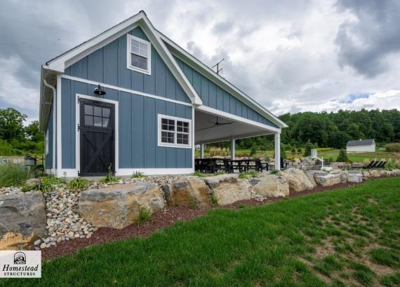 Custom 34' x 34' Liberty Pool House with Lean-To Pavilion in Coopersburg PA