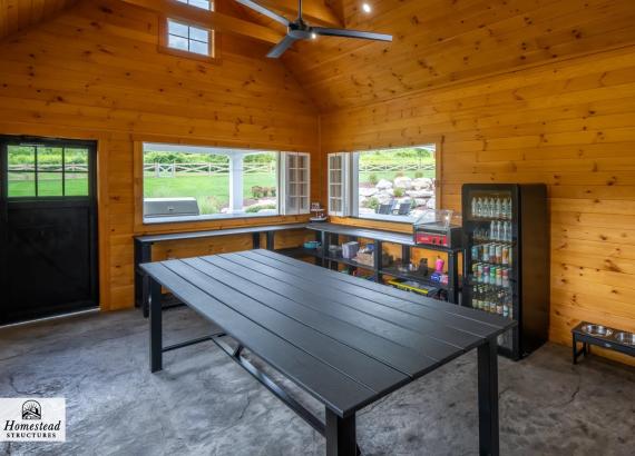 Interior Photo of a Custom 34' x 34' Liberty Pool House with Lean-To Pavilion in Coopersburg PA