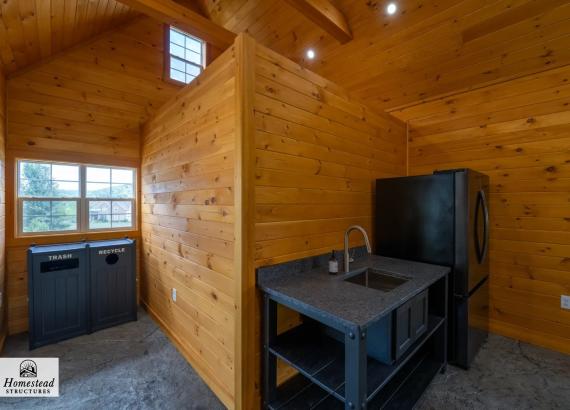 Photo of Sink and Fridge in a Custom 34' x 34' Liberty Pool House with Lean-To Pavilion in Coopersburg PA