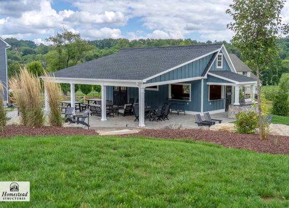 Custom 34' x 34' Liberty Pool House with Lean-To Pavilion in Coopersburg PA