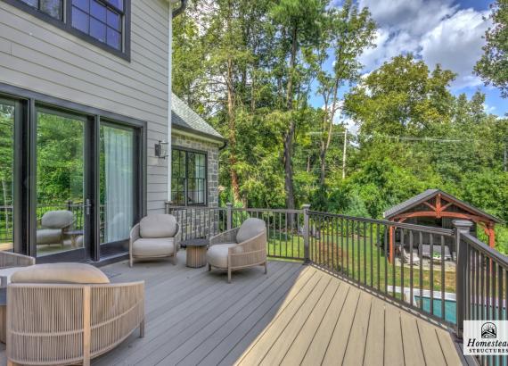 568 Square Foot Timbertech Deck with Aluminum Railings in Gladwyne PA