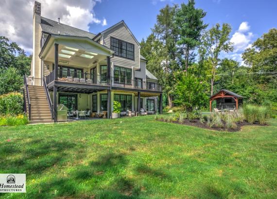 568 Square Foot Timbertech Deck with Aluminum Railings in Gladwyne PA