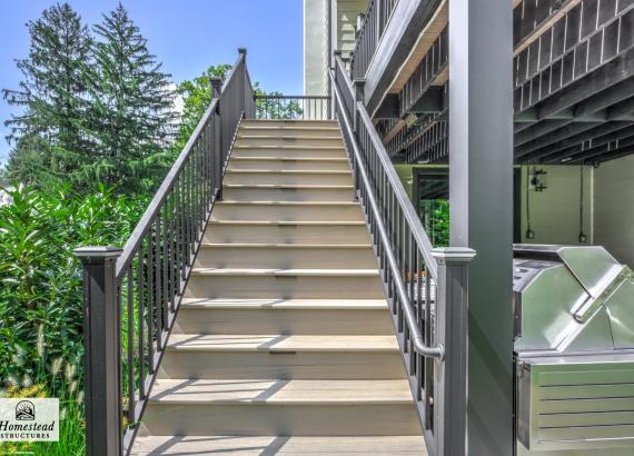 568 Square Foot Timbertech Deck with Aluminum Railings in Gladwyne PA