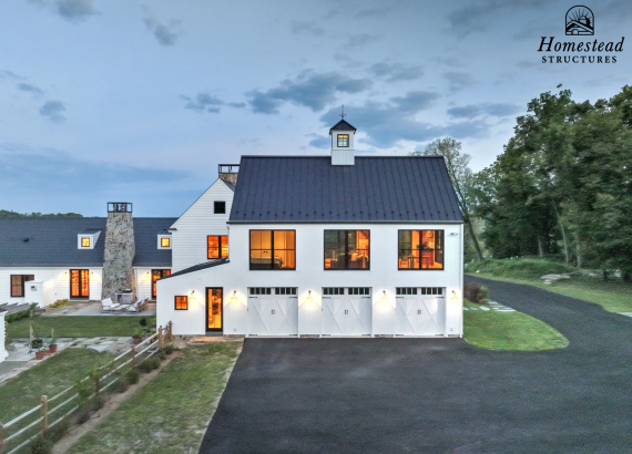 26x54 Custom Timber Frame Garage with Garage doors