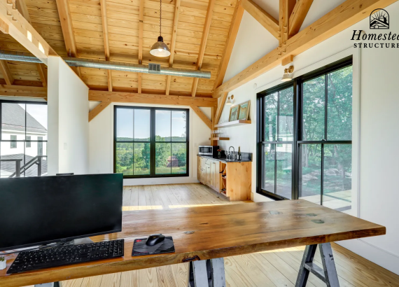 Garage Office Space with a Bar Area