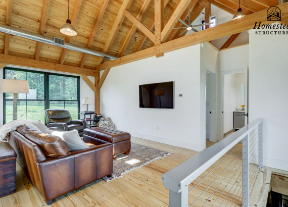 Garage living area with TV