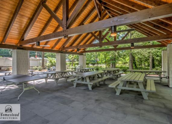 Interior Shot of 30' x 38' Timber Frame Pavilion at the Swarthmore Swim Club in Swarthmore, PA