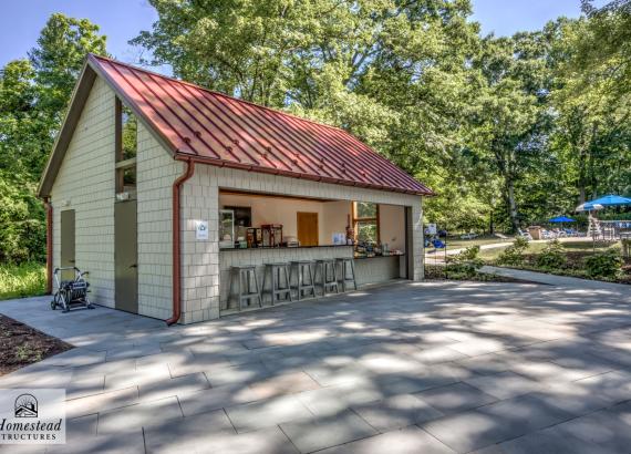 Exterior Shot of 20' x 26' Liberty Series Snack Shack at the Swarthmore Swim Club in Swarthmore, PA