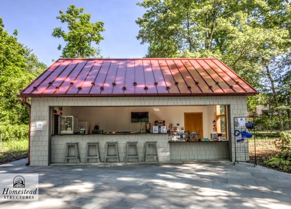 Exterior Shot of 20' x 26' Liberty Series Snack Shack at the Swarthmore Swim Club in Swarthmore, PA