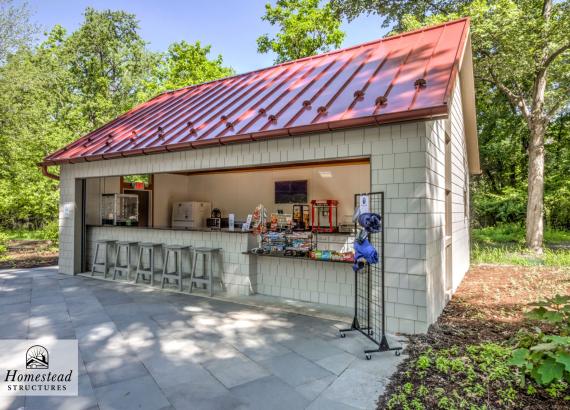 Exterior Shot of 20' x 26' Liberty Series Snack Shack at the Swarthmore Swim Club in Swarthmore, PA